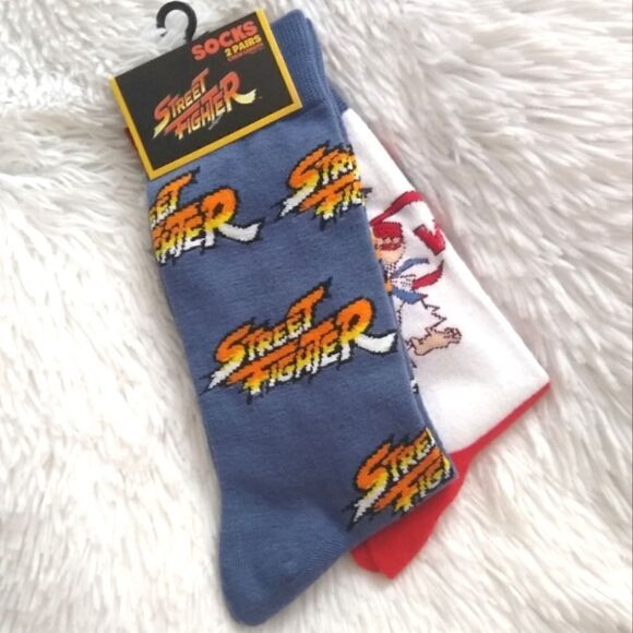 Street Fighter Ryu vs Ken Crew Socks - Picture 2 of 4